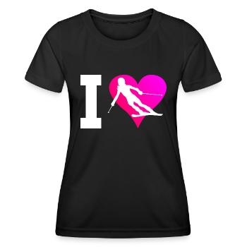Wintersport Damen Freestyle Skifahrer Skifahrer - Frauen Funktions-T-Shirt - Schwarz - Vorne - AI Model Female 172 light (172cm)