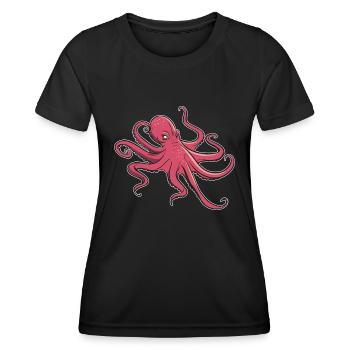 Ich mag Oktopus - acht Tentakel - Tintenfisch - Frauen Funktions-T-Shirt - Schwarz - Vorne - AI Model Female 172 light (172cm)