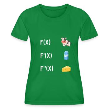 Mathematics Derivation Math Teacher School Cow Milk - Women's Functional T-Shirt - kelly green - Front - AI Model Female 172 dark (172cm)