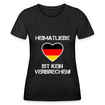 Heimatliebe ist kein Verbrechen - Deutschland AFD - Frauen Funktions-T-Shirt - Schwarz - Vorne - AI Model Female 172 light (172cm)