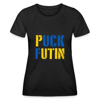 Puck Futin - Ukraine Putin Attack Europe Demo - Women's Functional T-Shirt - black - Front - AI Model Female 172 light (172cm)