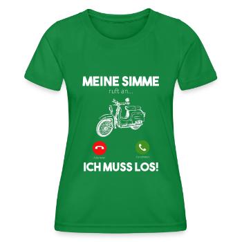 Simson KR51 Schwalbe Zweitakt DDR Moped Mofa - Frauen Funktions-T-Shirt - Kelly Green - Vorne - AI Model Female 172 dark (172cm)