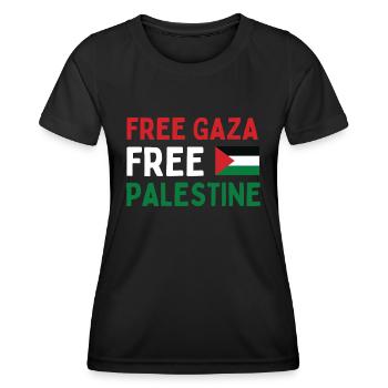 FREI FÜR Gaza FREI für Palästina - Frauen Funktions-T-Shirt - Schwarz - Vorne - AI Model Female 172 light (172cm)