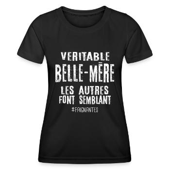 Véritable belle mère , les autres font semblant - T-shirt sport Femme - noir - Devant - AI Model Female 172 light (172cm)