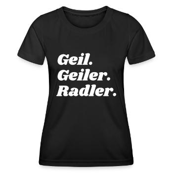 Geil. Geiler. Radler - Frauen Funktions-T-Shirt - Schwarz - Vorne - AI Model Female 172 light (172cm)