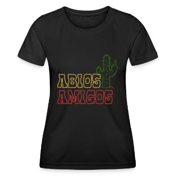 Abios Amigos - Mittelfinger Abitur Abi - Frauen Funktions-T-Shirt - Schwarz - Vorne - AI Model Female 172 light (172cm)