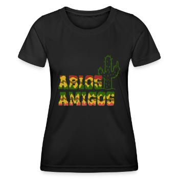 Abios Amigos - Mittelfinger Abitur Abi - Frauen Funktions-T-Shirt - Schwarz - Vorne - AI Model Female 172 light (172cm)