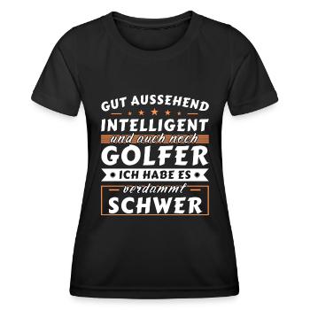 Gut aussehend intelligent - Golfer Edition - Frauen Funktions-T-Shirt - Schwarz - Vorne - AI Model Female 172 light (172cm)