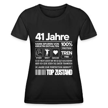 41 Jahre und im Top Zustand - Frauen Funktions-T-Shirt - Schwarz - Vorne - AI Model Female 172 light (172cm)