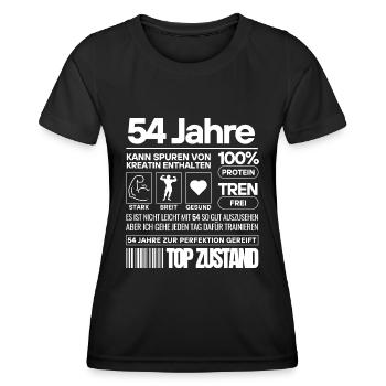 54 Jahre und im Top Zustand - Frauen Funktions-T-Shirt - Schwarz - Vorne - AI Model Female 172 light (172cm)