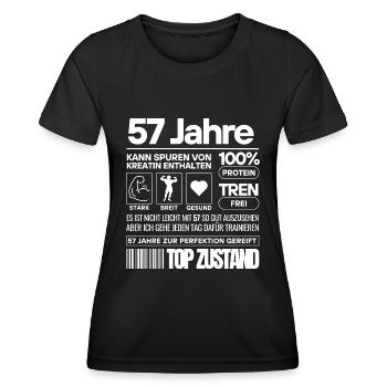 57 Jahre und im Top Zustand - Frauen Funktions-T-Shirt - Schwarz - Vorne - AI Model Female 172 light (172cm)