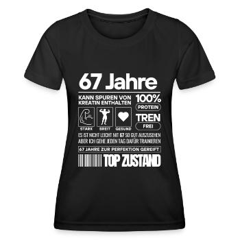 67 Jahre und im Top Zustand - Frauen Funktions-T-Shirt - Schwarz - Vorne - AI Model Female 172 light (172cm)