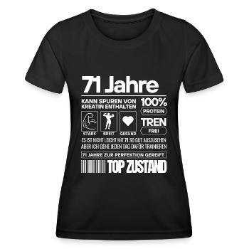 71 Jahre und im Top Zustand - Frauen Funktions-T-Shirt - Schwarz - Vorne - AI Model Female 172 light (172cm)