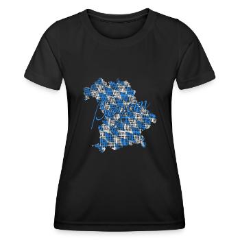 Bayern - Frauen Funktions-T-Shirt - Schwarz - Vorne - AI Model Female 172 light (172cm)