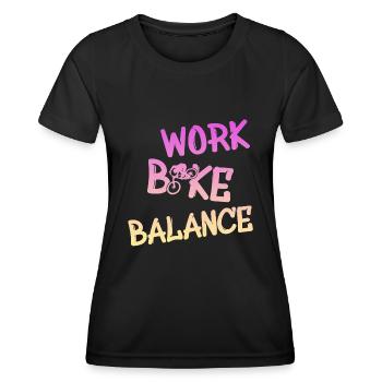 work bike balance bike biker - Frauen Funktions-T-Shirt - Schwarz - Vorne - AI Model Female 172 light (172cm)