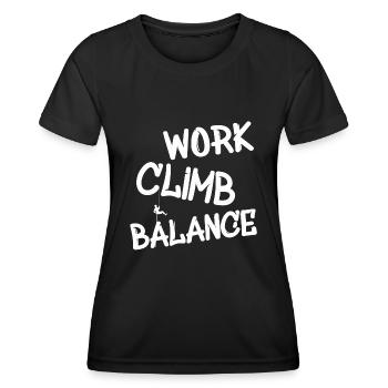 Klettern Kletterer Climbing Abseilen - Frauen Funktions-T-Shirt - Schwarz - Vorne - AI Model Female 172 light (172cm)