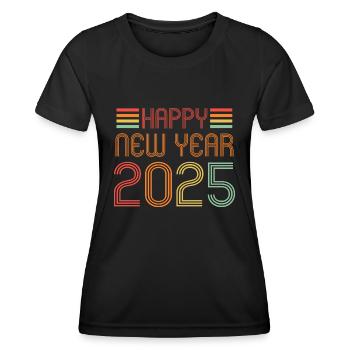 Happy New Year 2025 - Women's Functional T-Shirt - black - Front - AI Model Female 172 light (172cm)