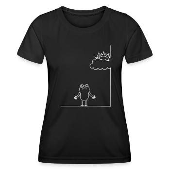 Linea Funny Graphics Printemps Été Minimal Humour - T-shirt sport Femme - noir - Devant - AI Model Female 172 light (172cm)