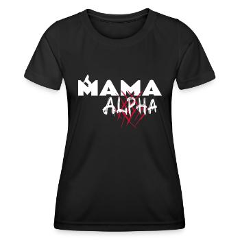 Mère alpha. Maman louve. Mama alpha - T-shirt sport Femme - noir - Devant - AI Model Female 172 light (172cm)