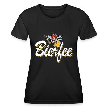 Bierfee - Biertrinker - Bier-Cartoon Männertag - Frauen Funktions-T-Shirt - Schwarz - Vorne - AI Model Female 172 light (172cm)