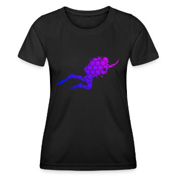 Free Dive Diver Tauchen Diving Taucher - Frauen Funktions-T-Shirt - Schwarz - Vorne - AI Model Female 172 light (172cm)