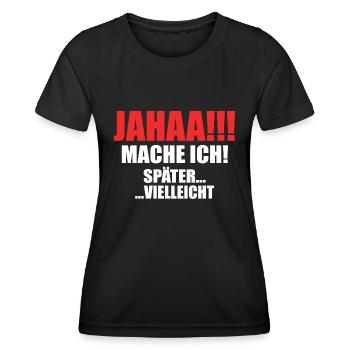 Zeitloses Aufschieben - Frauen Funktions-T-Shirt - Schwarz - Vorne - AI Model Female 172 light (172cm)