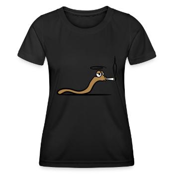 Worm smoke joint - Women's Functional T-Shirt - black - Front - AI Model Female 172 light (172cm)