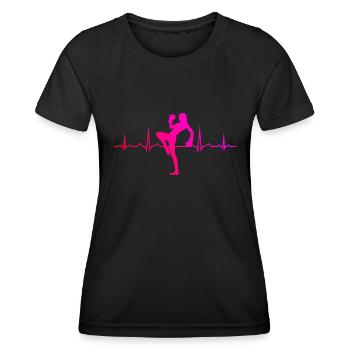 Herren Kickboxen Kickboxer Damen Kickbox - Frauen Funktions-T-Shirt - Schwarz - Vorne - AI Model Female 172 light (172cm)