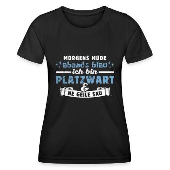 Morgens müde, abends blau - Platzwart - Frauen Funktions-T-Shirt - Schwarz - Vorne - AI Model Female 172 light (172cm)