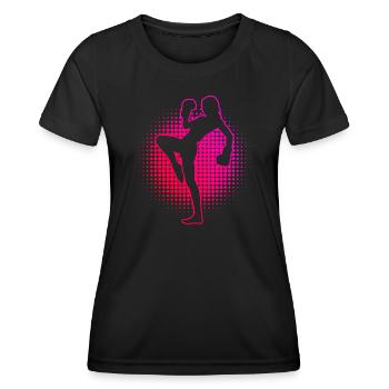 Boxe Kickboxer Hommes Kickboxing - T-shirt sport Femme - noir - Devant - AI Model Female 172 light (172cm)