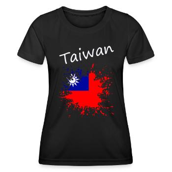 Taiwan - Frauen Funktions-T-Shirt - Schwarz - Vorne - AI Model Female 172 light (172cm)