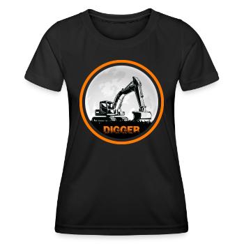 Baggerfahrer Bagger "Digger" Baggerschaufel - Frauen Funktions-T-Shirt - Schwarz - Vorne - AI Model Female 172 light (172cm)