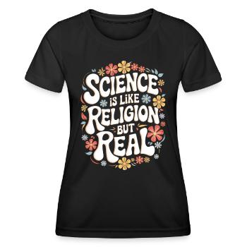 Atheismus Atheist Anti-Religion Agnostiker - Frauen Funktions-T-Shirt - Schwarz - Vorne - AI Model Female 172 light (172cm)
