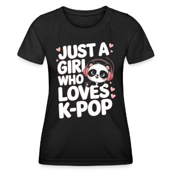 Musique K-Pop Pop Coréenne - T-shirt sport Femme - noir - Devant - AI Model Female 172 light (172cm)
