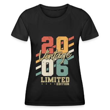 2006 Vintage Anniversaire Rétro Cadeau - T-shirt sport Femme - noir - Devant - AI Model Female 172 light (172cm)