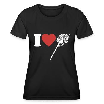 J’aime hobby cheval - Coeur - Hobby - T-shirt sport Femme - noir - Devant - AI Model Female 172 light (172cm)
