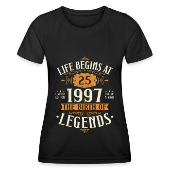 25. Geburtstag Jahrgang 1997 geboren Geschenk - Frauen Funktions-T-Shirt - Schwarz - Vorne - AI Model Female 172 light (172cm)