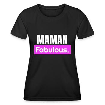 Maman fabulous. Maman fabuleuse. Fête des mères - T-shirt sport Femme - noir - Devant - AI Model Female 172 light (172cm)