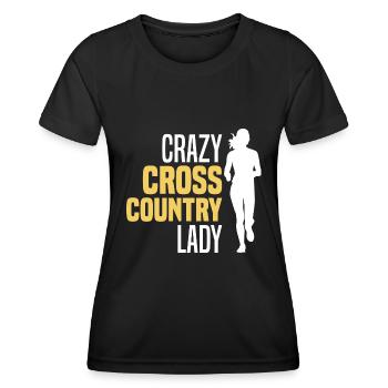 Crosslauf | Cross Country Läufer Berglauf Geschenk - Frauen Funktions-T-Shirt - Schwarz - Vorne - AI Model Female 172 light (172cm)