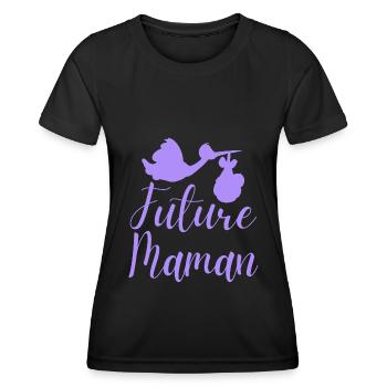 Future maman - T-shirt sport Femme - noir - Devant - AI Model Female 172 light (172cm)