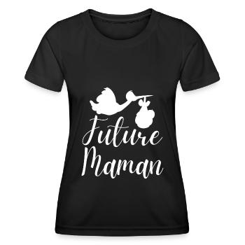 Future maman - T-shirt sport Femme - noir - Devant - AI Model Female 172 light (172cm)