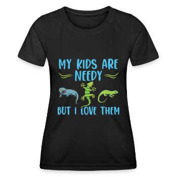 Gecko - Frauen Funktions-T-Shirt - Schwarz - Vorne - AI Model Female 172 light (172cm)