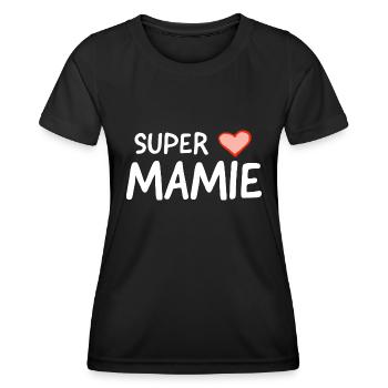 Super mamie - T-shirt sport Femme - noir - Devant - AI Model Female 172 light (172cm)