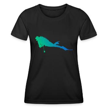 Women Diver Scuba Diver Diver Diver Free Dive - Women's Functional T-Shirt - black - Front - AI Model Female 172 light (172cm)