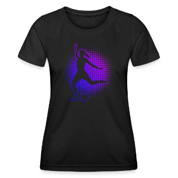 Herren Fussballspielen Damen Fussballspieler - Frauen Funktions-T-Shirt - Schwarz - Vorne - AI Model Female 172 light (172cm)