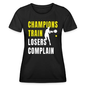 Padel Tennis Spieler Geschenkidee - Frauen Funktions-T-Shirt - Schwarz - Vorne - AI Model Female 172 light (172cm)