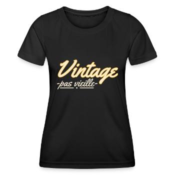 Vintage pas vieille. - T-shirt sport Femme - noir - Devant - AI Model Female 172 light (172cm)