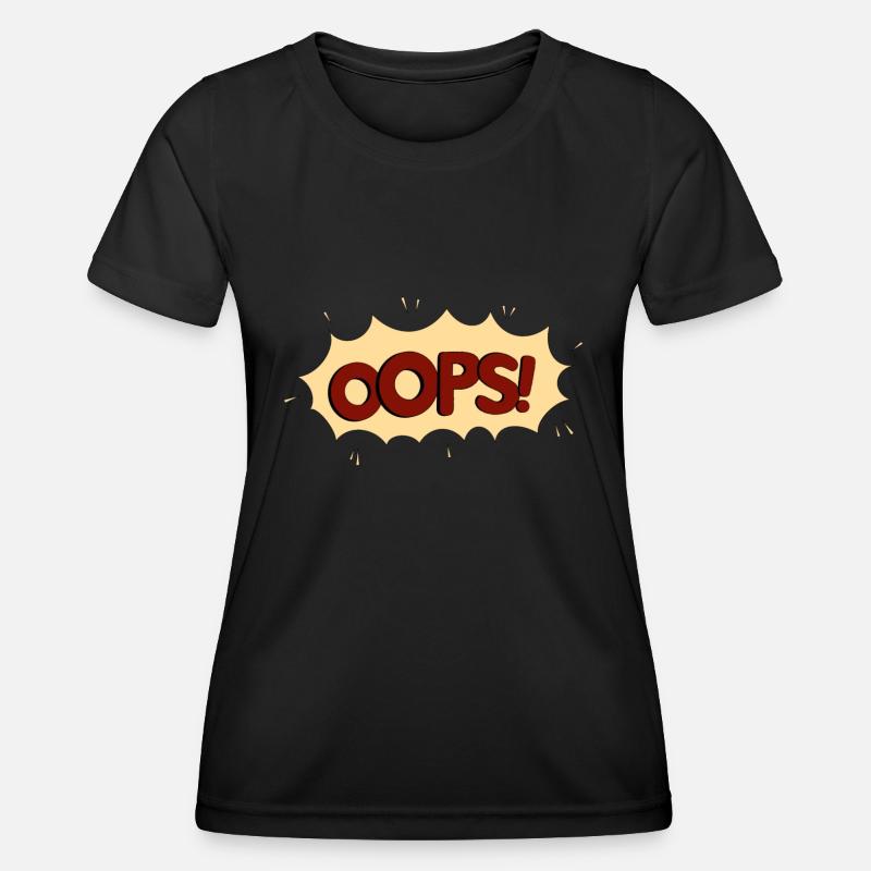 OOPS red - Women's Functional T-Shirt - black