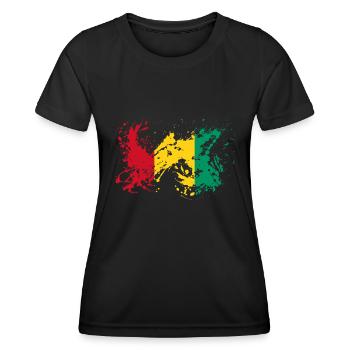 Guinea flag Guinean flag splashes of color - Women's Functional T-Shirt - black - Front - AI Model Female 172 light (172cm)
