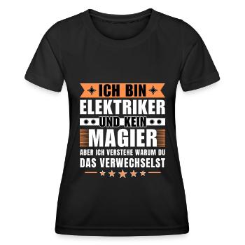 Ich bin Elektriker und kein Magier - Frauen Funktions-T-Shirt - Schwarz - Vorne - AI Model Female 172 light (172cm)